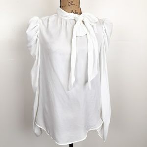 Do + Be  White Long Sleeve Blouse Size Sma…